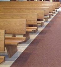 St. Mary's Satisfied Customer Install Shot of All Wood Pews