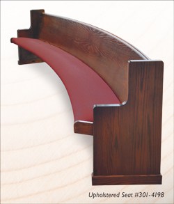 The softer side of Radiance. Radial pew with upholstered seat.