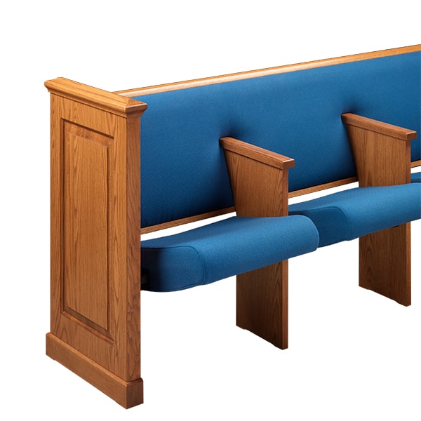 Definity pew with individual seats representing those we serve in the synagogue market.