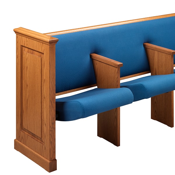 Duet church pews from Sauder Worship Seating