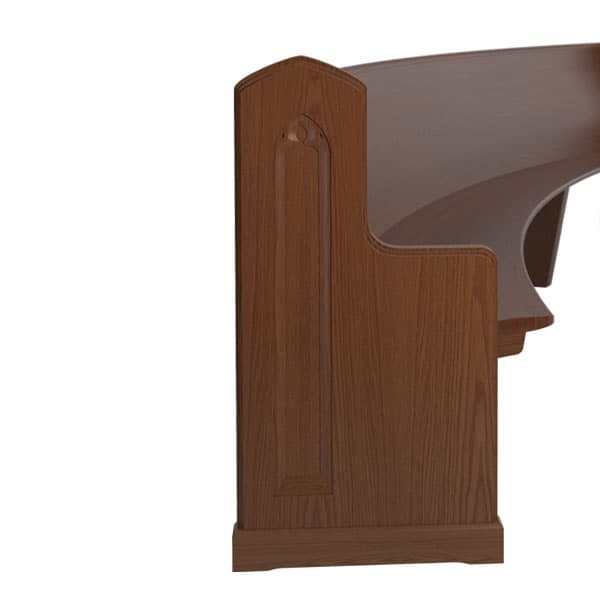 Radiance solid wood curved pews from Sauder
