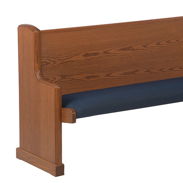 Sauder pews, solid wood with upholstered seat and wood back