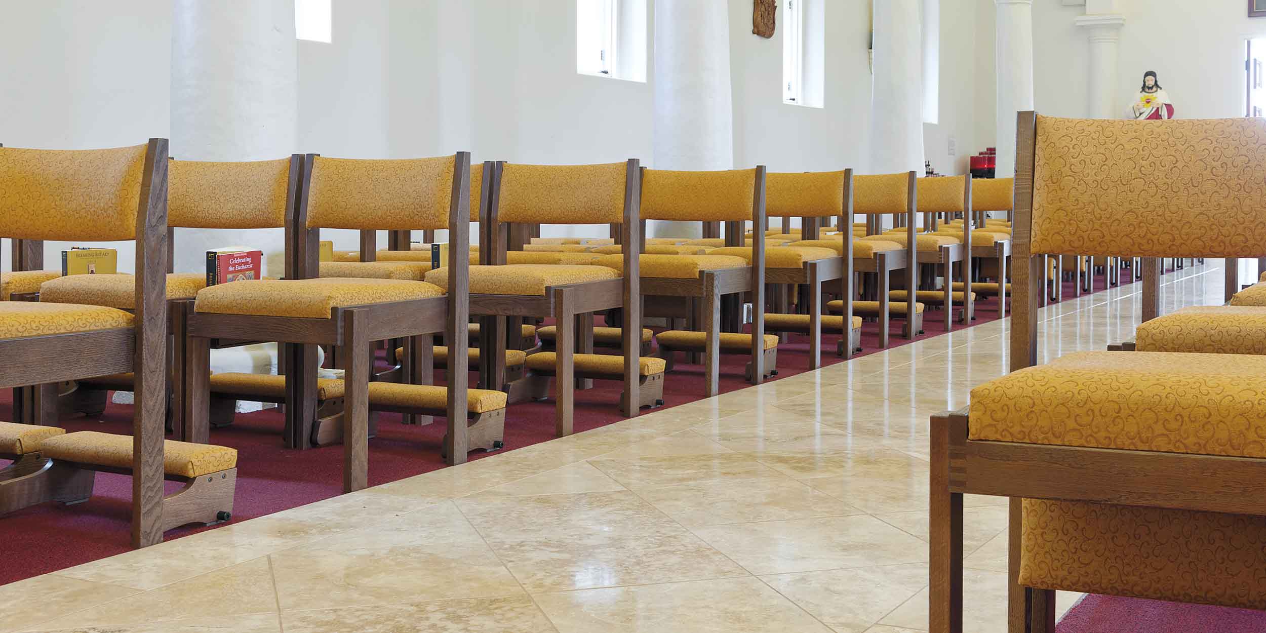 St. Raphael's Catholic Church Oaklok Chairs with Kneelers
