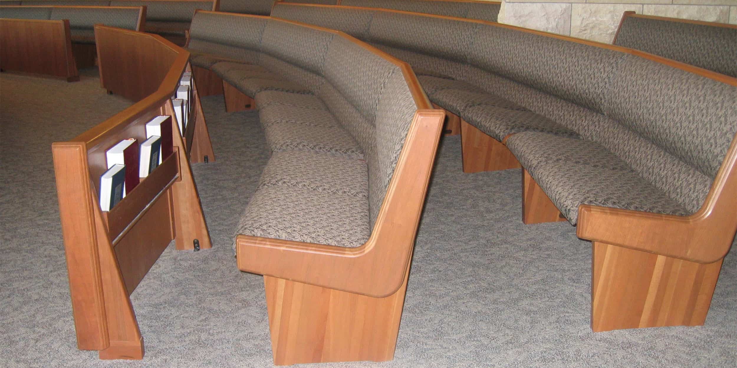 Mitered Pews with Individual Definity Seats from Sauder Worship Seating