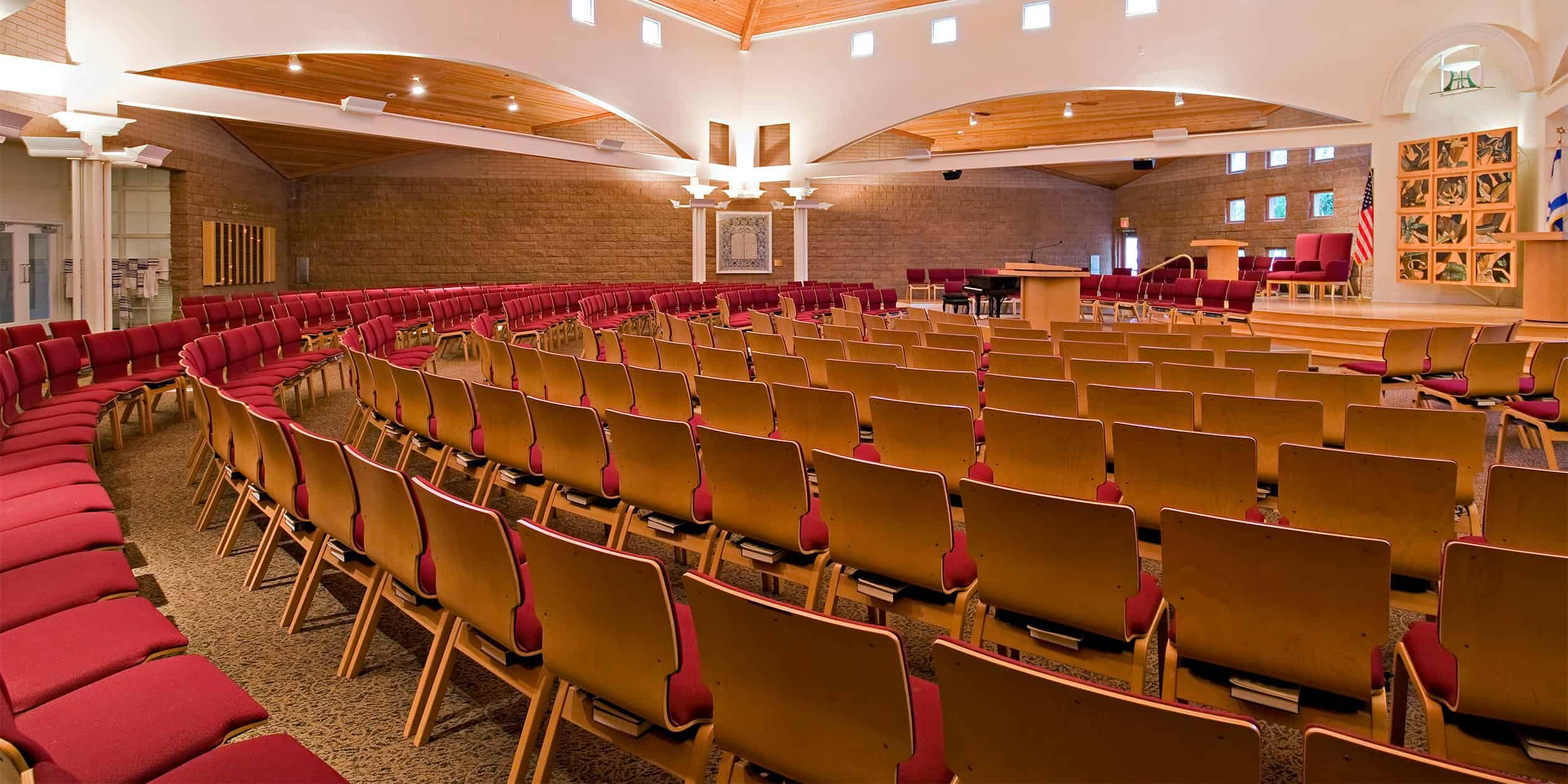 Synagogue with wood Sauder chairs