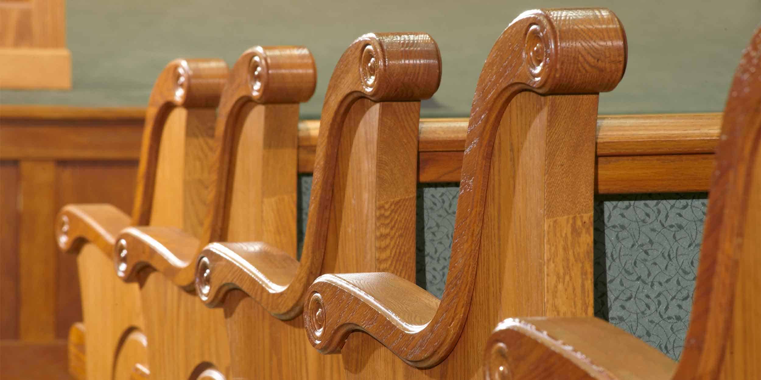 Close of pew ends on church pews