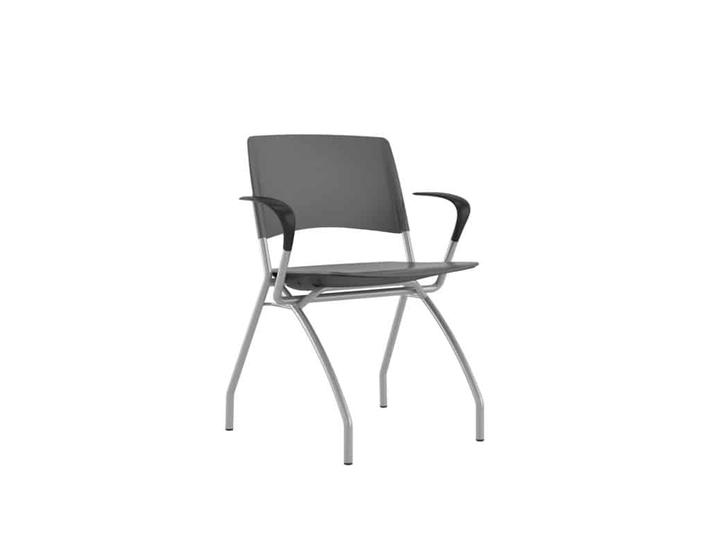 Delta Arm Chair with Plastic Seat, Plastic Back, and Glides