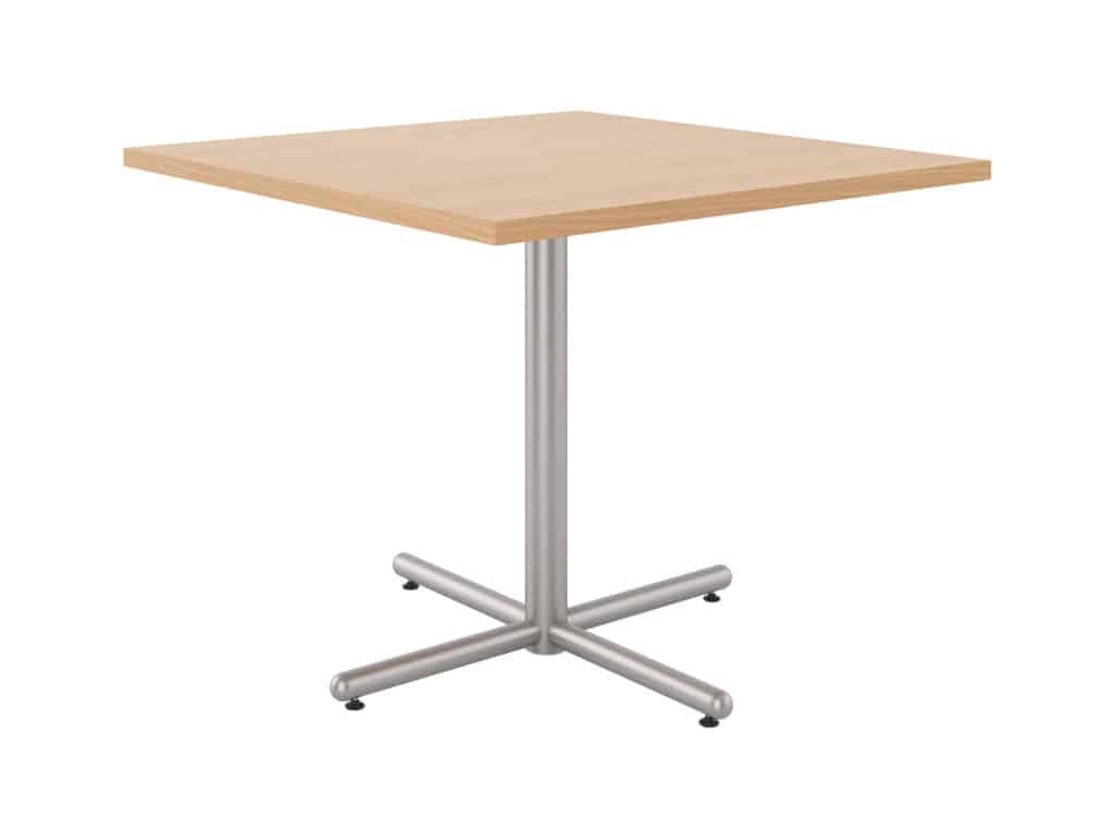 Tubular Table with Square Top and X Base